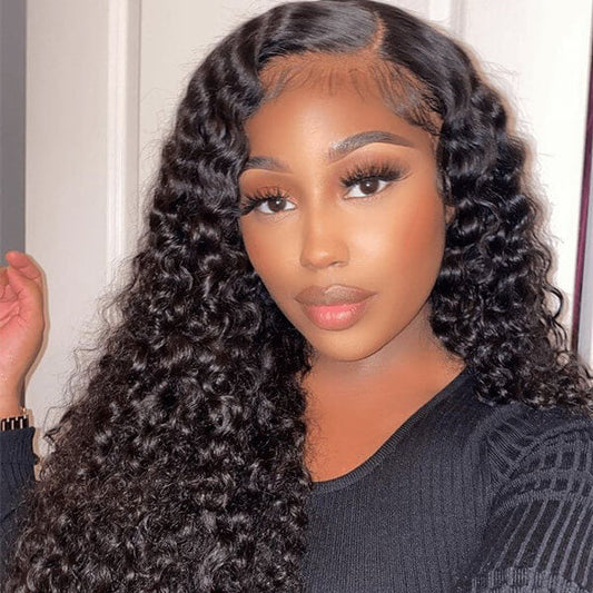 HD - Human Hair 13x4 Lace Front Deep Curly Wig