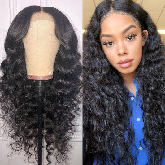 HD - Human Hair 5x5 Lace Closure Loose Deep Wig